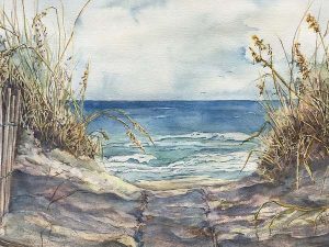Original Seascape Watercolor #5 - Golden Sea Oats (out of stock)