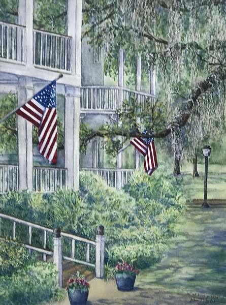 Original Watercolor #9 - 4th of July in Beaufort, SC (Out of Stock)
