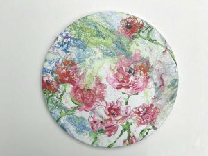 Composition #9 "Fresh Pinks & Reds" (Acrylic - Round)(Out of Stock)