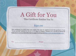 A Gift Certificate ($50.00)