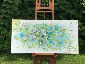 (b)White Blossoms in Blue (Out of Stock)