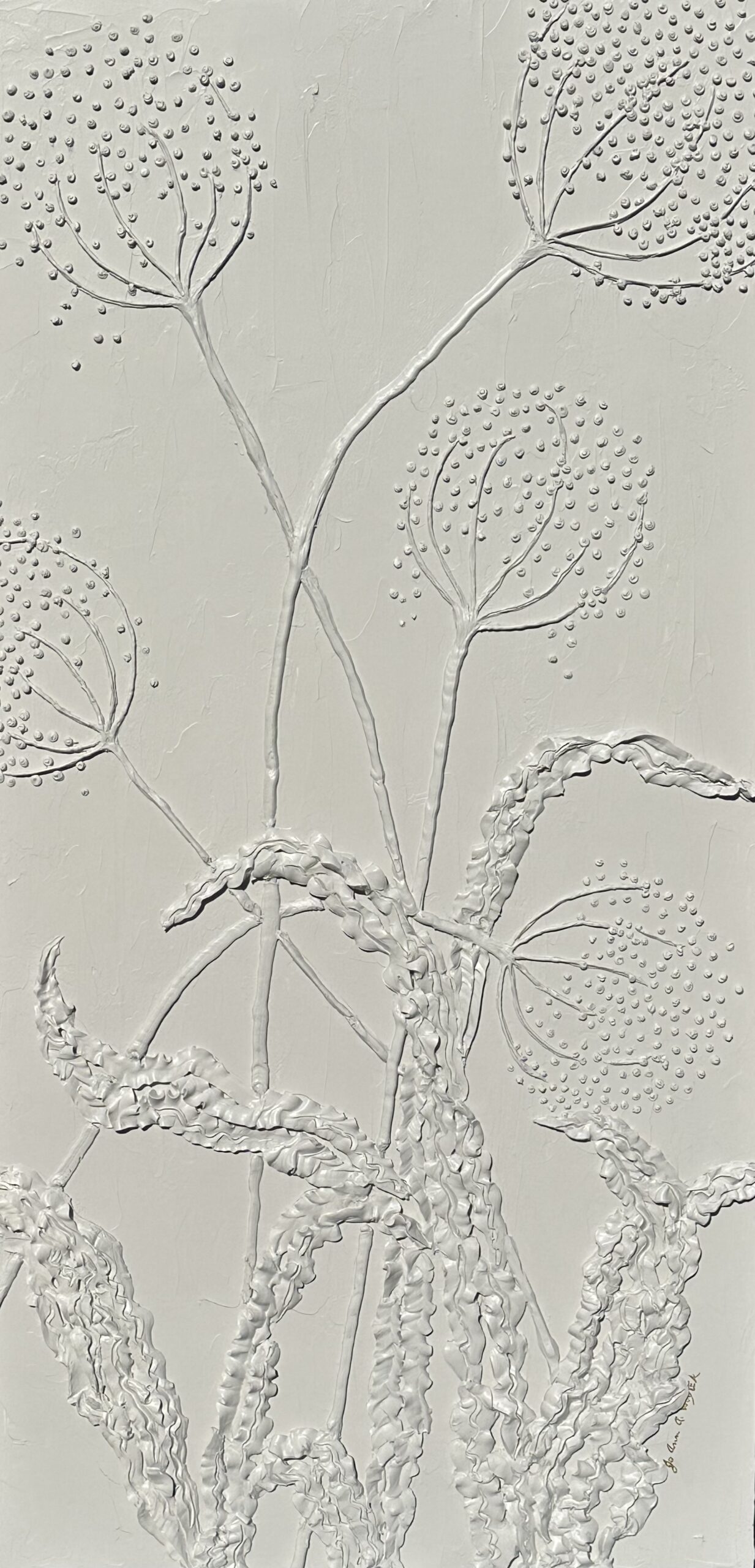 SOLD "Dots and Ruffles in Grey"