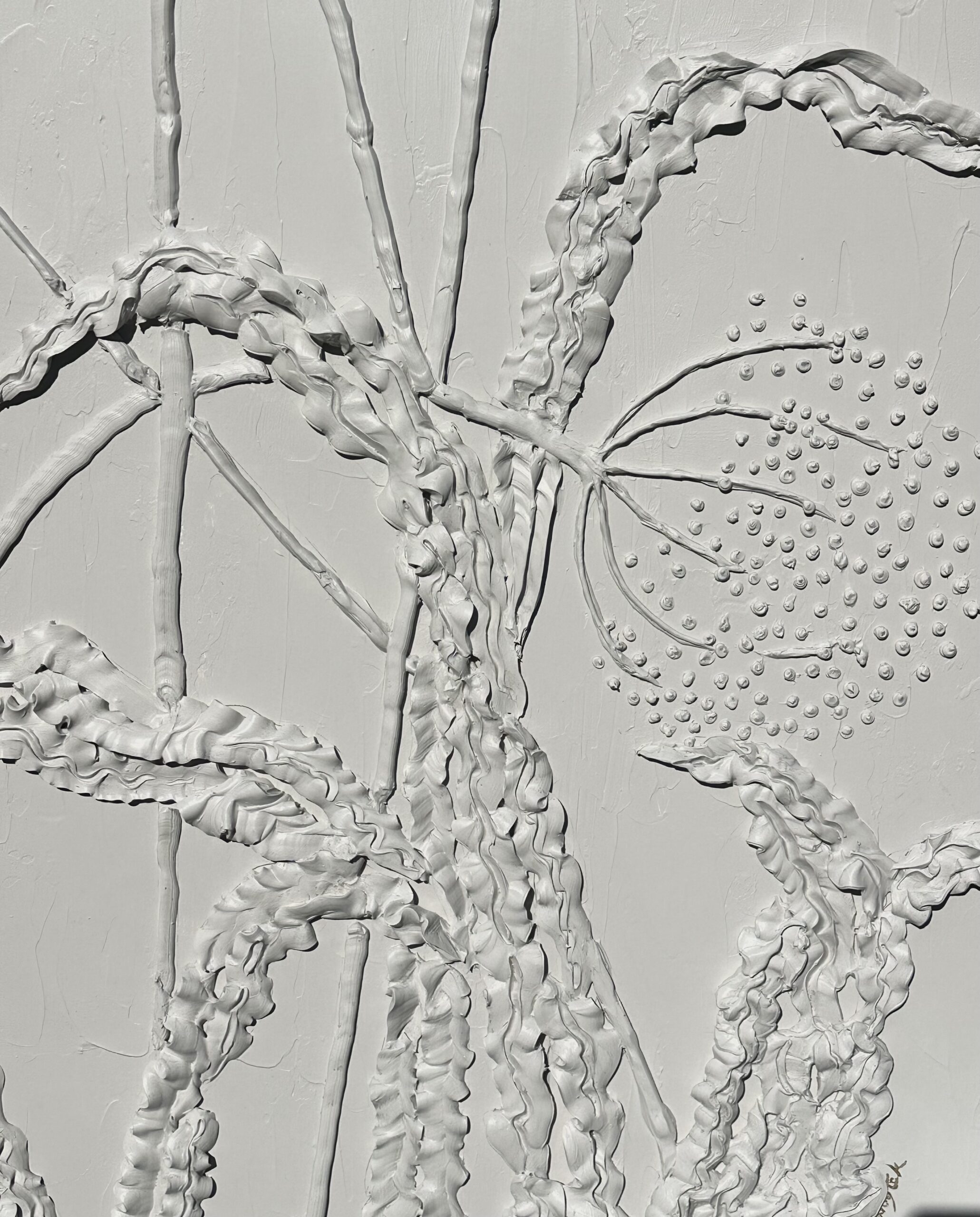 SOLD "Dots and Ruffles in Grey" - Image 3